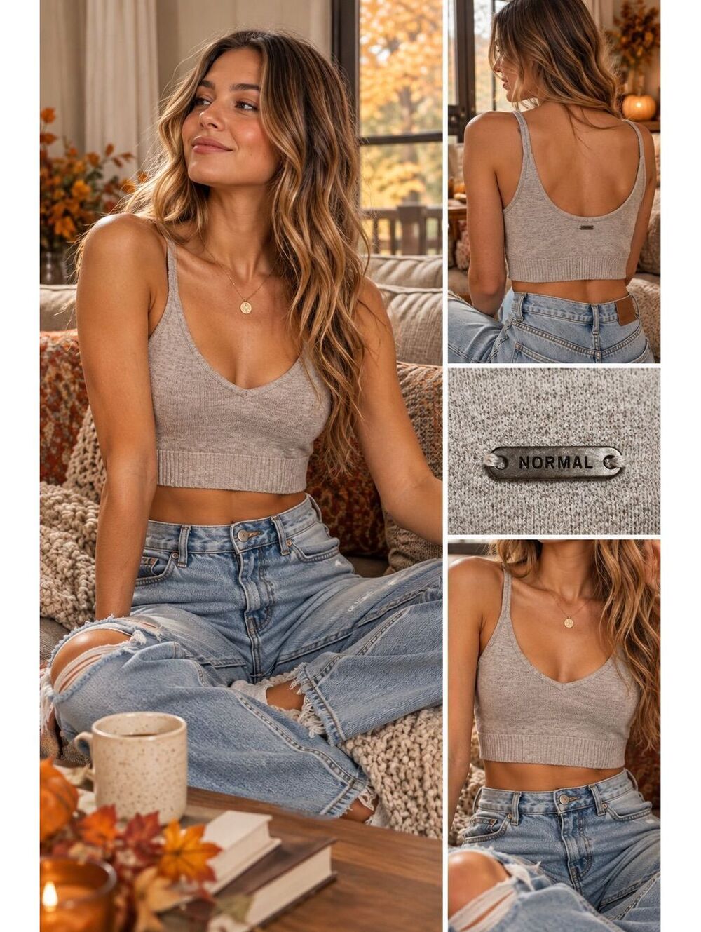 The Normal Brand cropped super soft top sz medium